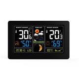 Solight meteostanica, extra veľký farebný LCD, teplota, vlhkosť, tlak, RCC, USb nabíjanie, čierna